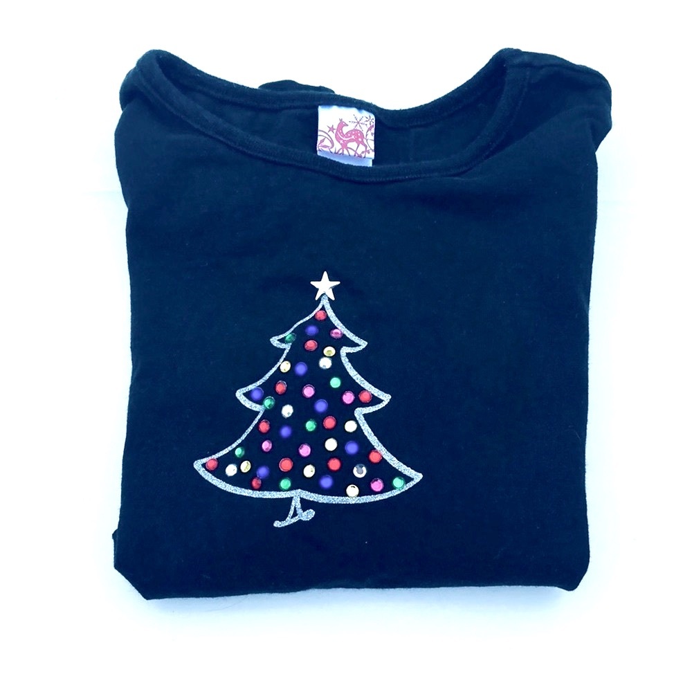 Kid’s Black Long Sleeved Christmas Shirt Size Medium - Picture 3 of 6